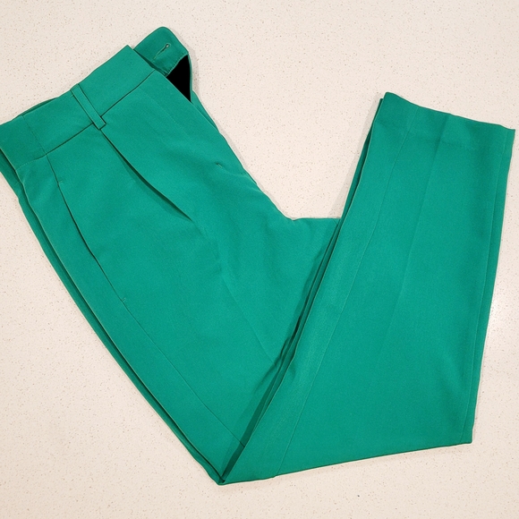 Express Pants - EXPRESS Vibrant Green High-Waisted Trousers